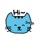 blue cat and his fish（個別スタンプ：23）