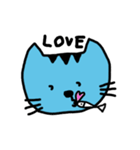 blue cat and his fish（個別スタンプ：30）