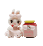 Nakalle, expressive handmade clay rabbit（個別スタンプ：36）