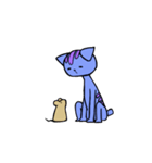 Blue Cat and Cheese Rat（個別スタンプ：32）