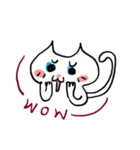 White Cat Niu＆Poodle（個別スタンプ：3）