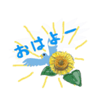 青い鳥と花 (ver2) 画像とメッセージ修正版（個別スタンプ：8）