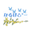 青い鳥と花 (ver2) 画像とメッセージ修正版（個別スタンプ：37）