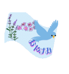 青い鳥と花 (ver2) 画像とメッセージ修正版（個別スタンプ：39）