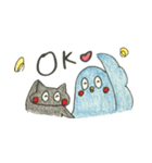 青いトリと黒いネコ（個別スタンプ：2）