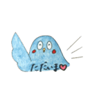 青いトリと黒いネコ（個別スタンプ：9）