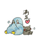 青いトリと黒いネコ（個別スタンプ：17）