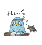 青いトリと黒いネコ（個別スタンプ：39）
