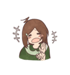 The girl with negative attitudes（個別スタンプ：3）