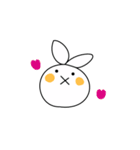 まれに顔が変形するうさぎ（個別スタンプ：2）