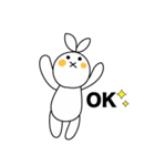 まれに顔が変形するうさぎ（個別スタンプ：3）