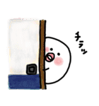 白くてまん丸 毎日使えるかわいいチョビ（個別スタンプ：16）