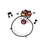 白くてまん丸 毎日使えるかわいいチョビ（個別スタンプ：19）
