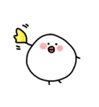 白くてまん丸 毎日使えるかわいいチョビ（個別スタンプ：21）