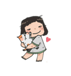 me with cat（個別スタンプ：2）