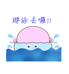 Mr. Cotton candy clouds ＆ little Ji, Q（個別スタンプ：9）