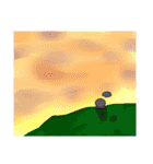 Mr. Cotton candy clouds ＆ little Ji, Q（個別スタンプ：11）