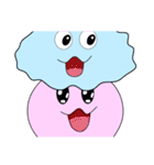 Mr. Cotton candy clouds ＆ little Ji, Q（個別スタンプ：22）