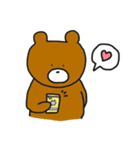 ゆるっとクマさん、ときどきカエル（個別スタンプ：1）