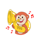 Monkey ; Playing Musical Instruments（個別スタンプ：2）