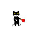 卓球をする猫の銀ちゃん（個別スタンプ：2）