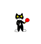 卓球をする猫の銀ちゃん（個別スタンプ：3）