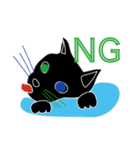 Tiny Black cat（個別スタンプ：11）