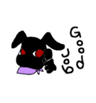 黒い猫と兎（個別スタンプ：11）