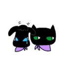 黒い猫と兎（個別スタンプ：20）