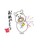 太眉白クマboy（個別スタンプ：9）