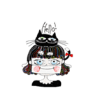 MASK GIRL AND YOGA CAT（個別スタンプ：9）