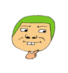 Men green hair overbite（個別スタンプ：34）