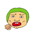 Men green hair overbite（個別スタンプ：35）