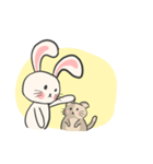 Rabbit and Cat in Love. +（個別スタンプ：4）