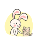 Rabbit and Cat in Love. +（個別スタンプ：10）