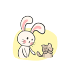 Rabbit and Cat in Love. +（個別スタンプ：14）