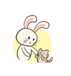 Rabbit and Cat in Love. +（個別スタンプ：18）