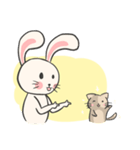 Rabbit and Cat in Love. +（個別スタンプ：32）