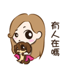 Girl and Dachshund（個別スタンプ：3）