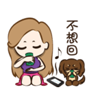 Girl and Dachshund（個別スタンプ：20）