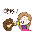 Girl and Dachshund（個別スタンプ：27）