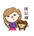 Girl and Dachshund（個別スタンプ：34）