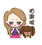 Girl and Dachshund（個別スタンプ：35）