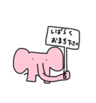 ピンクいゾウ（個別スタンプ：16）