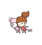 Little kuma and the sister（個別スタンプ：35）