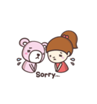 Little kuma and the sister（個別スタンプ：37）