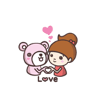 Little kuma and the sister（個別スタンプ：40）