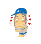 Uncle Love - playing baseball（個別スタンプ：21）