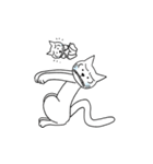 踊る猫文字 平仮名50音（個別スタンプ：4）