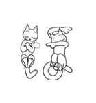 踊る猫文字 平仮名50音（個別スタンプ：32）